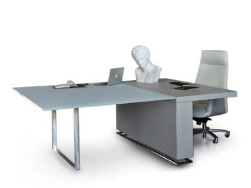 DECK - Glass executive desk with cable management by ESTEL GROUP - view 2